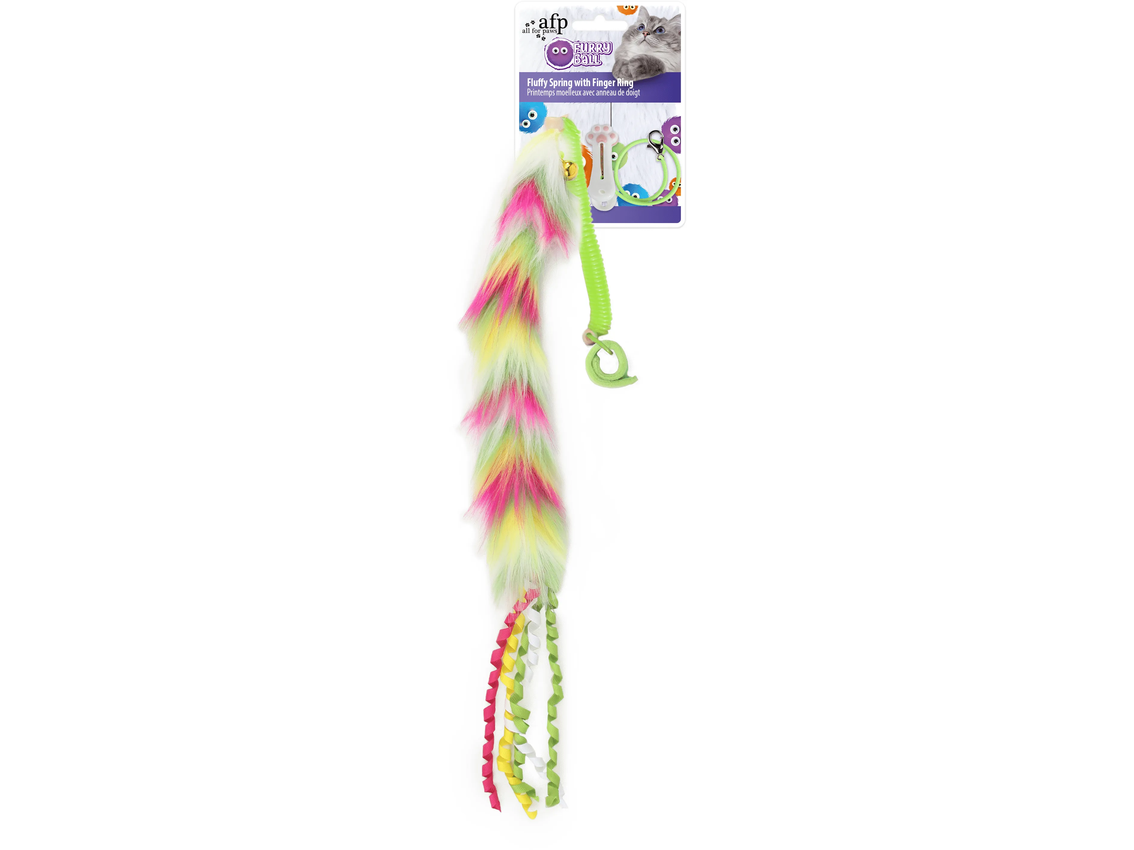 AFB Furry Ball - Fluffy Spring with Finger Ring Pets Qatar