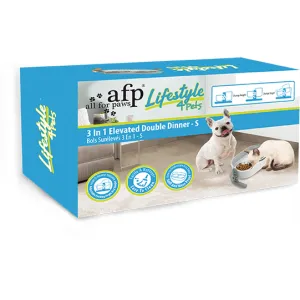 Afb Lifestyle 4 Pet-3 In 1 Elevated Double Dinner - S Pets Qatar