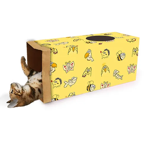 AFP Catoon - Kraft Paper Tunnel - Yellow Pets Qatar