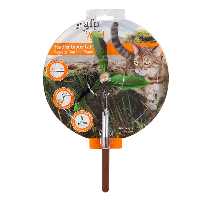 AFP  Feather Copter Cat Wand-Green Pets Qatar