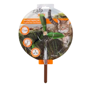 AFP  Feather Copter Cat Wand-Green Pets Qatar