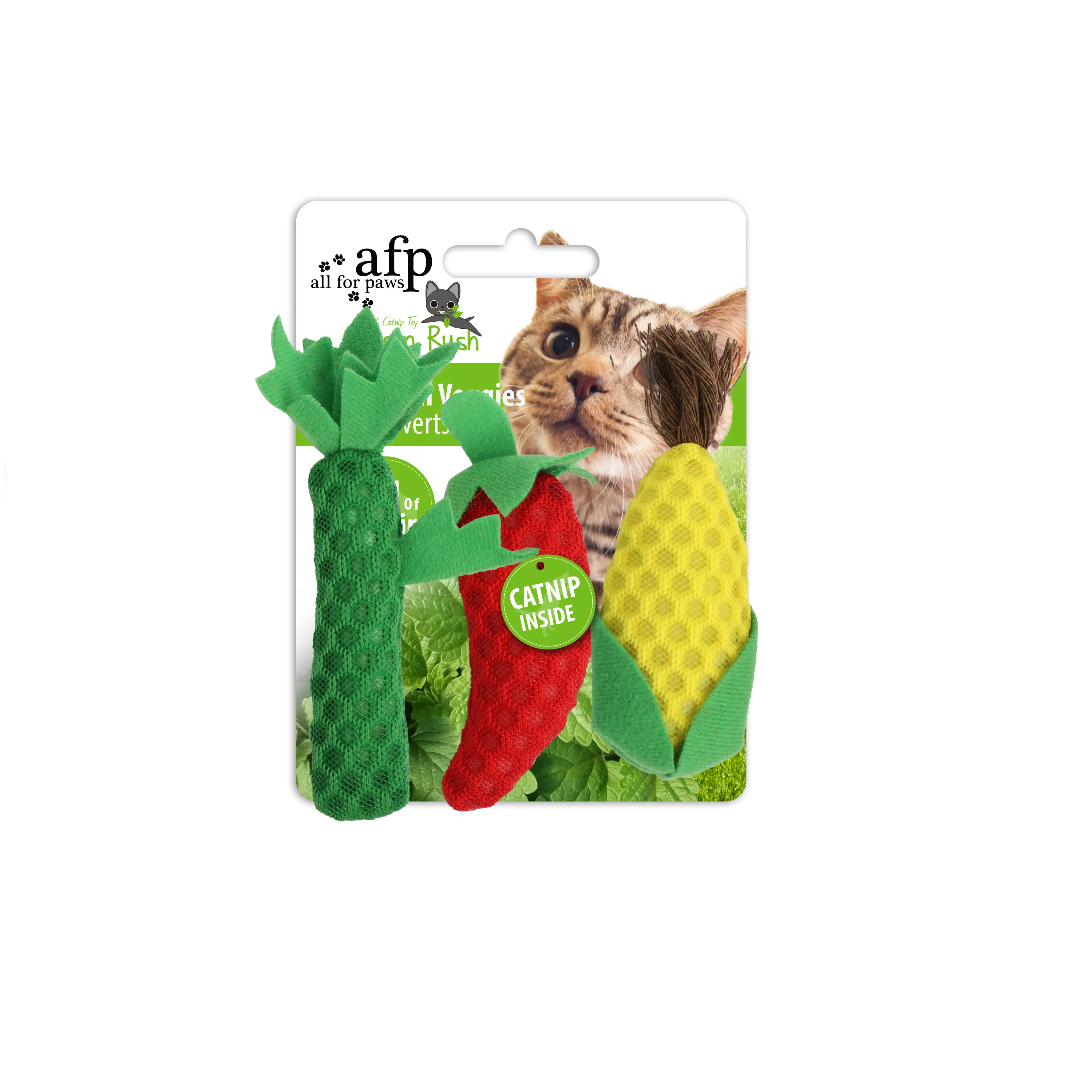 AFP Green Rush Veggies Cat toy - Pack of 4 toys Pets Qatar