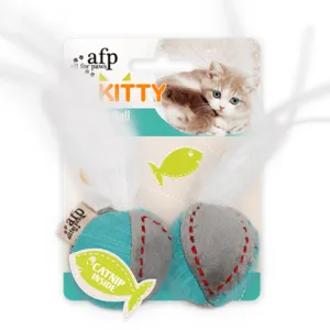 AFP Kitty-Feather Ball - Turquoise Pets Qatar