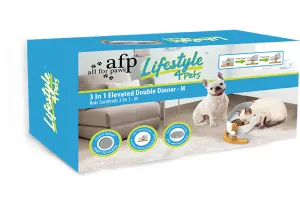 AFP Lifestyle 4 Pet-3 In 1 Elevated Double Dinner - M Pets Qatar