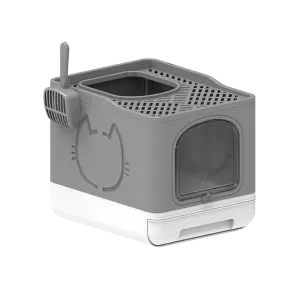 AFP  Minus One Foldable Grey Cat Litter Box -Large Size Pets Qatar