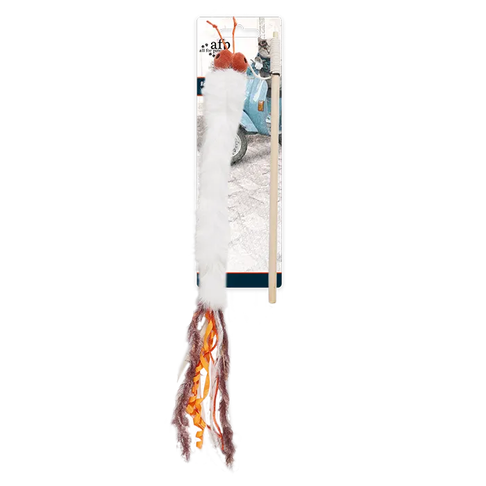 AFP Vintage - Real Rabbit Fur Tail - Interactive Cat Toy Pets Qatar