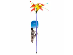 Assortment Playing Rod With Feathers 62x3x1,5cm mixed colors Pets Qatar