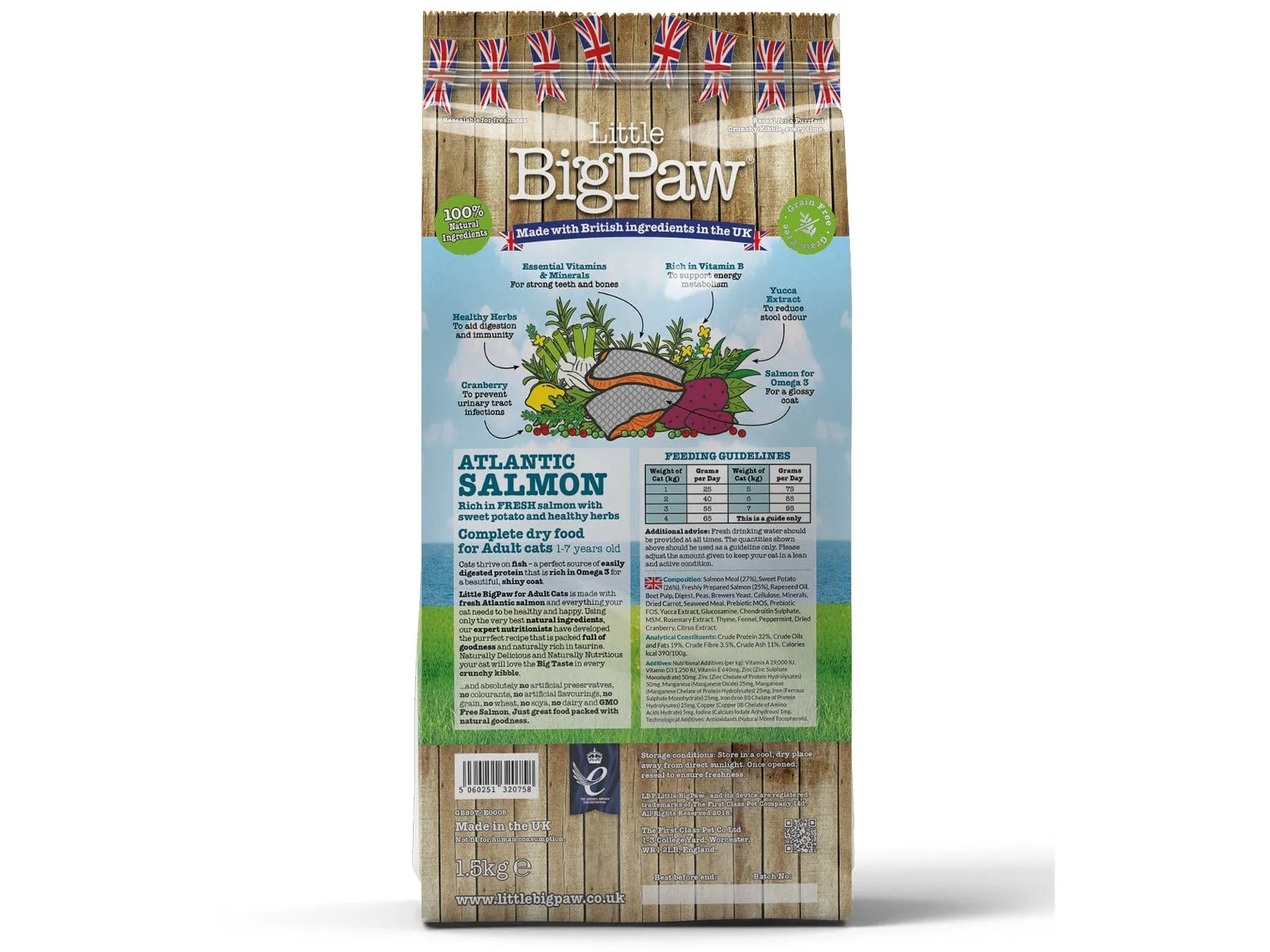 Atlantic Salmon Complete dry food for Adult Cats 1.5KG /Little BigPaw Pets Qatar