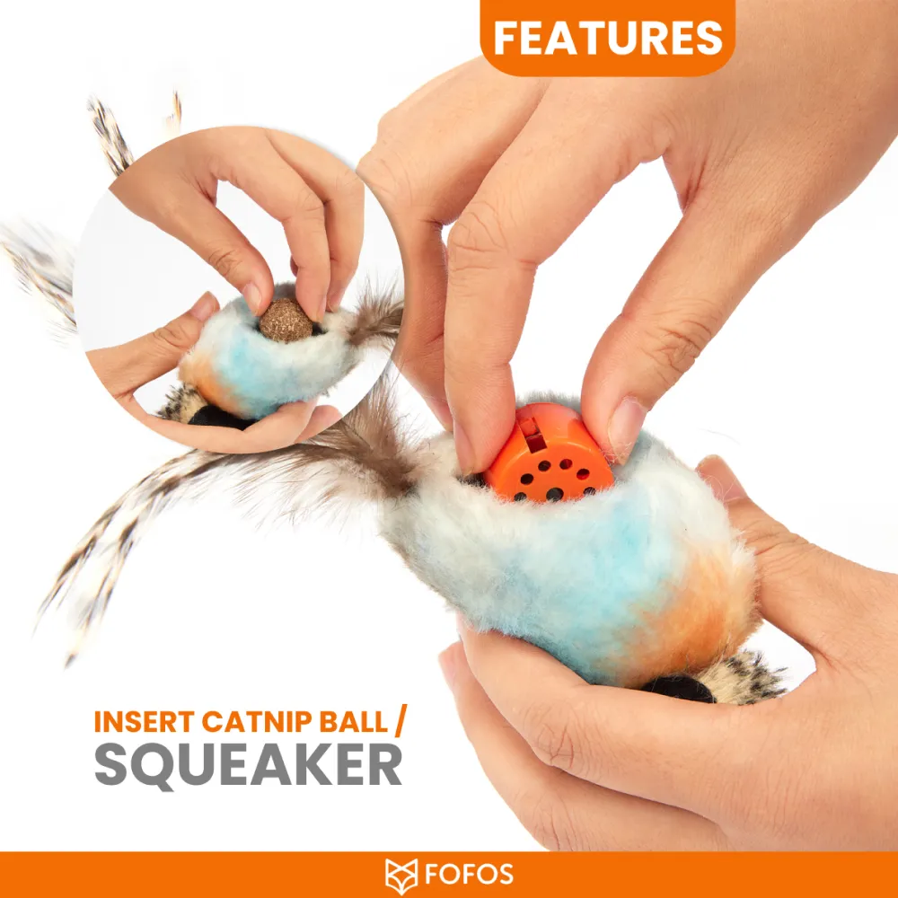Barkbutler x Fofos Blue Bird with Catnip Balls Interactive Toy for Cats