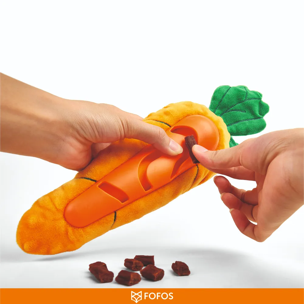 Barkbutler x Fofos Carrot Treat Toy for Dogs (Orange)