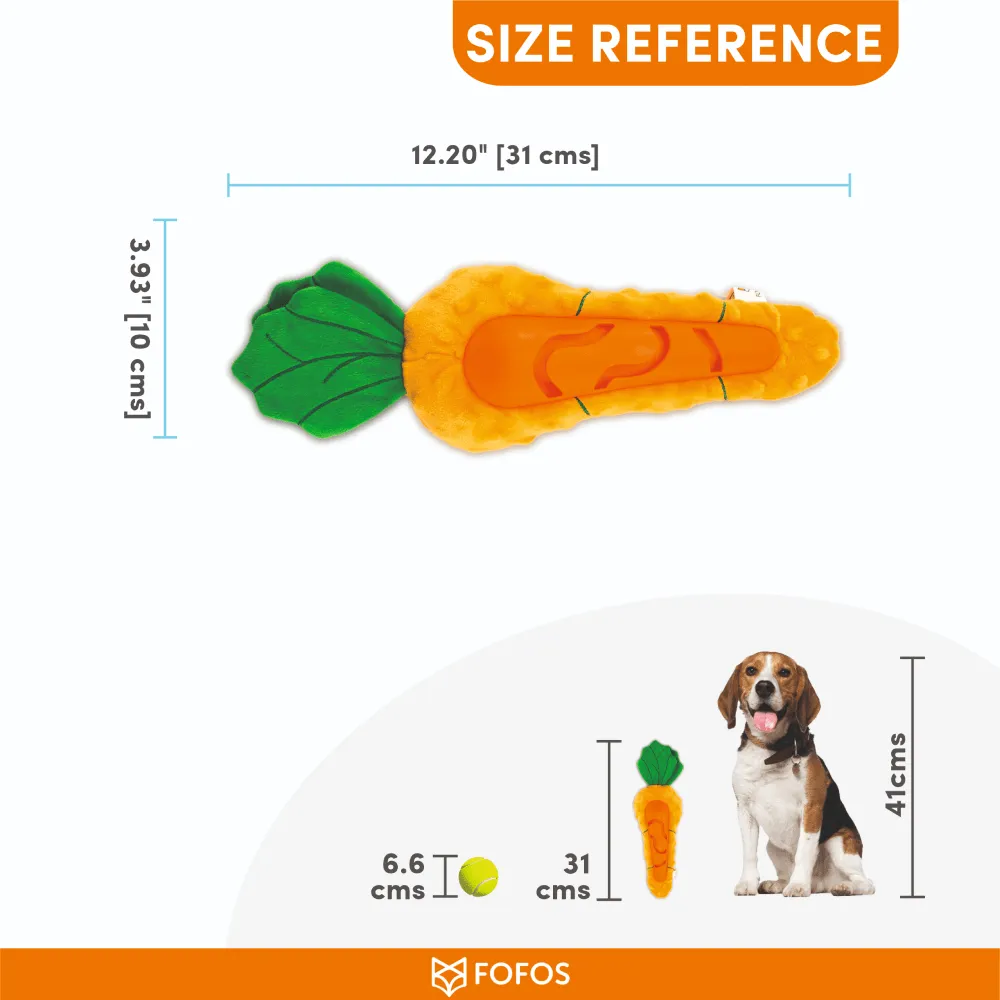 Barkbutler x Fofos Carrot Treat Toy for Dogs (Orange)