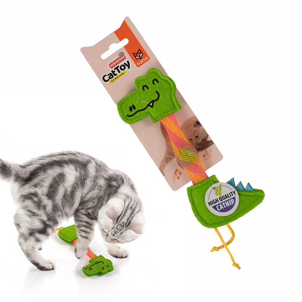 Barkbutler x Fofos Crocodile Flick Tube Catnip Toy for Cats