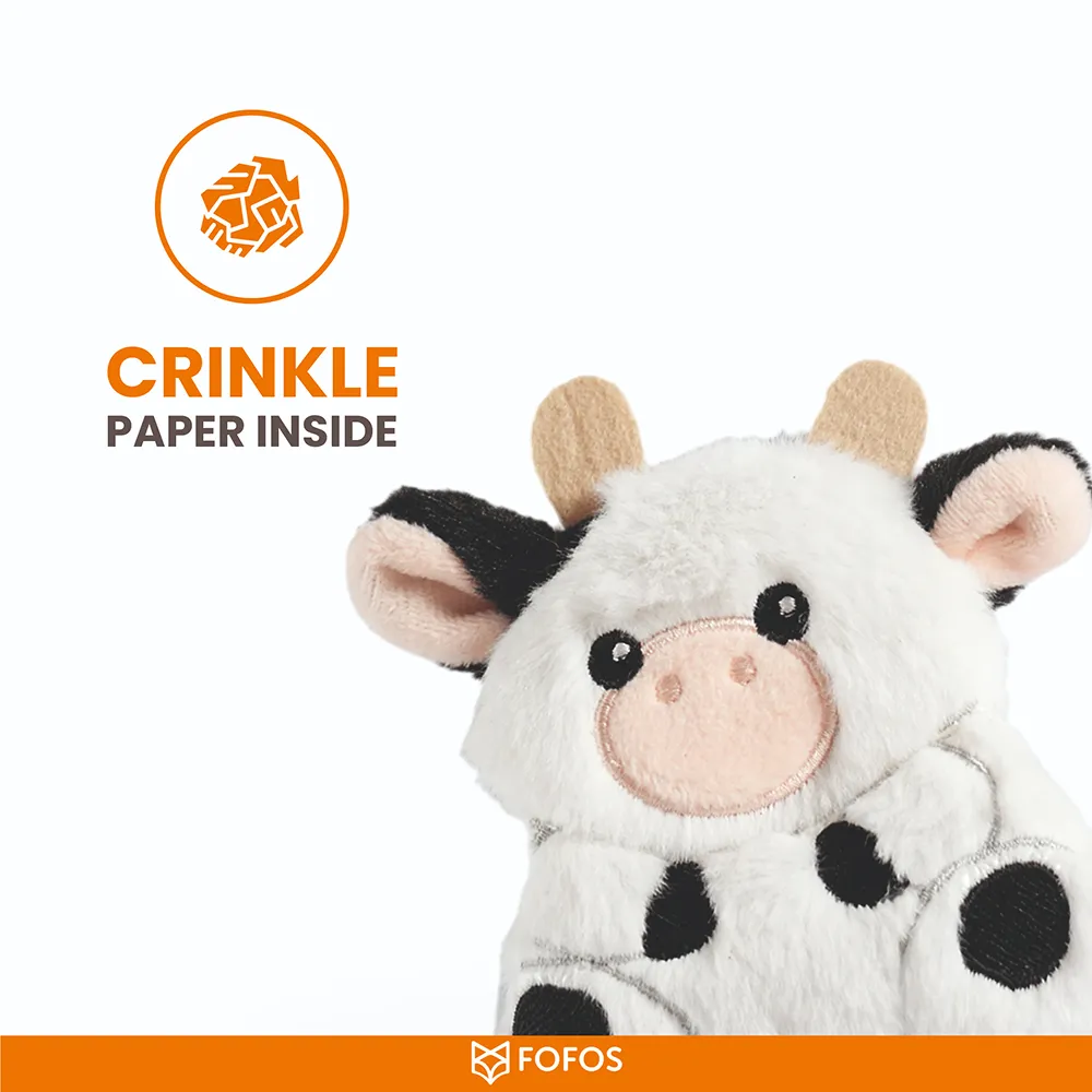 Barkbutler x Fofos Floppy Crinkle Cow Catnip Toy for Cats