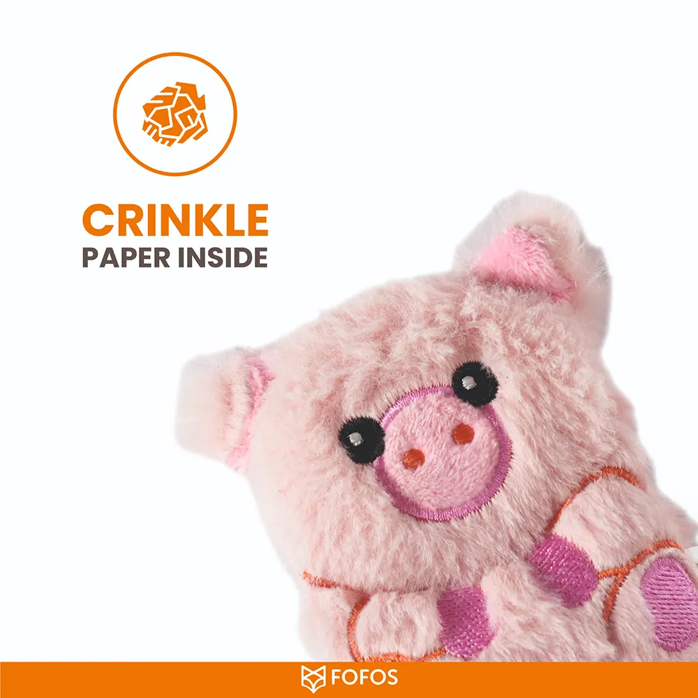 Barkbutler x Fofos Floppy Crinkle Pig Catnip Toy for Cats