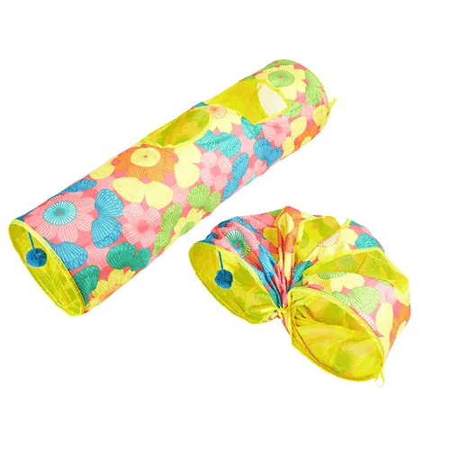 Barkbutler x Fofos Floral Pop Up Tunnel Toy for Cats