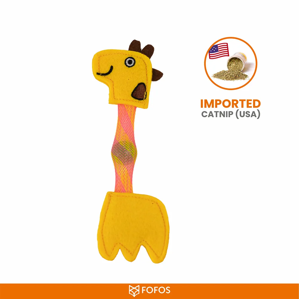 Barkbutler x Fofos Giraffe Flick Tube Catnip Toy for Cats