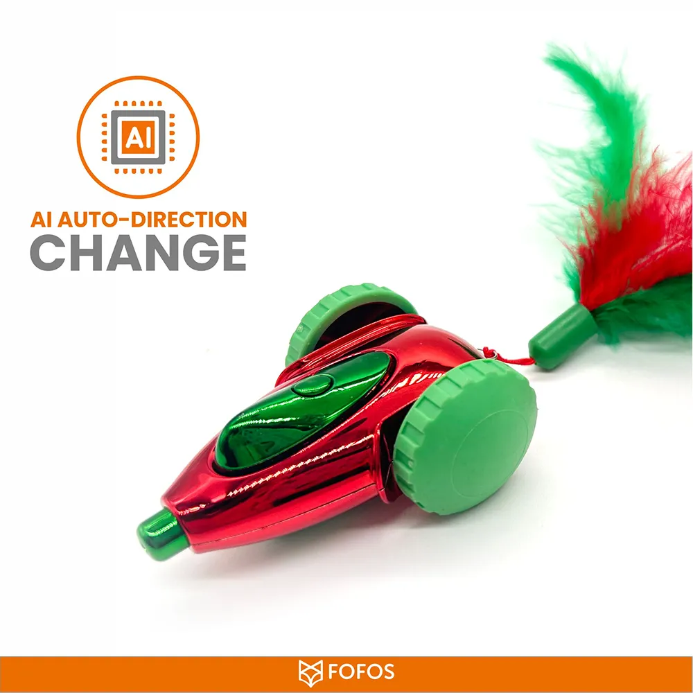 Barkbutler x Fofos Holiday Interactive Car Toy for Cats (Red)