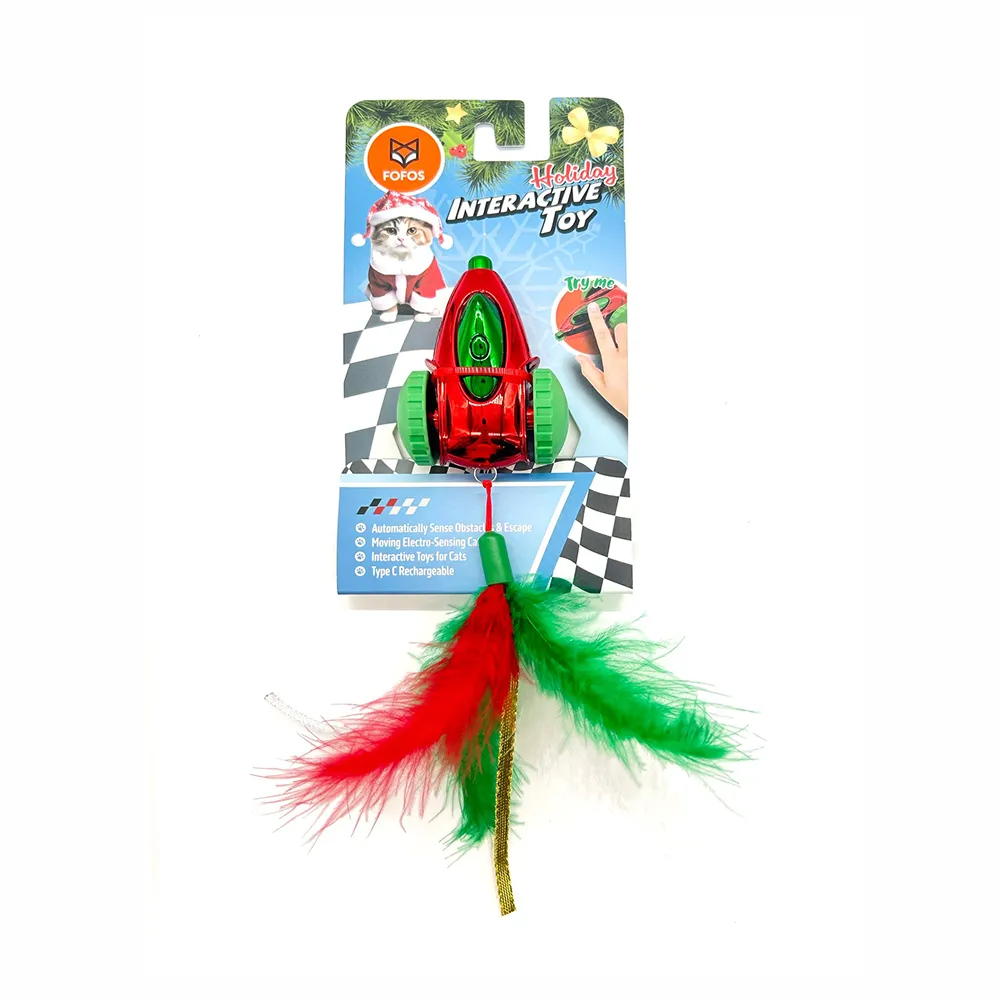 Barkbutler x Fofos Holiday Interactive Car Toy for Cats (Red)