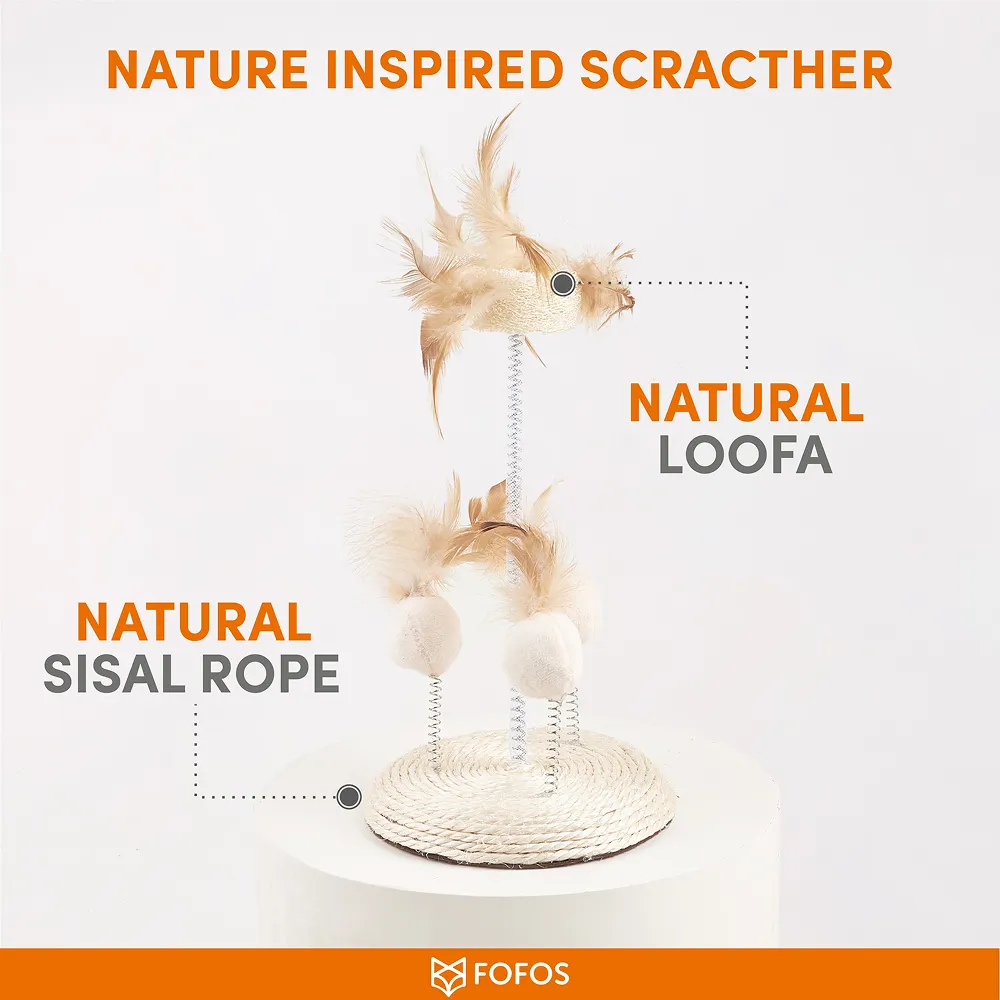 Barkbutler x Fofos Interactive Natural Wobbler Teaser Toy for Cats