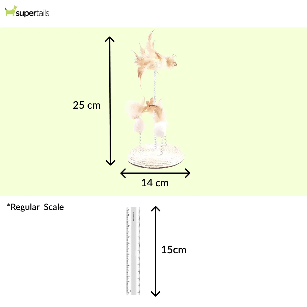Barkbutler x Fofos Interactive Natural Wobbler Teaser Toy for Cats