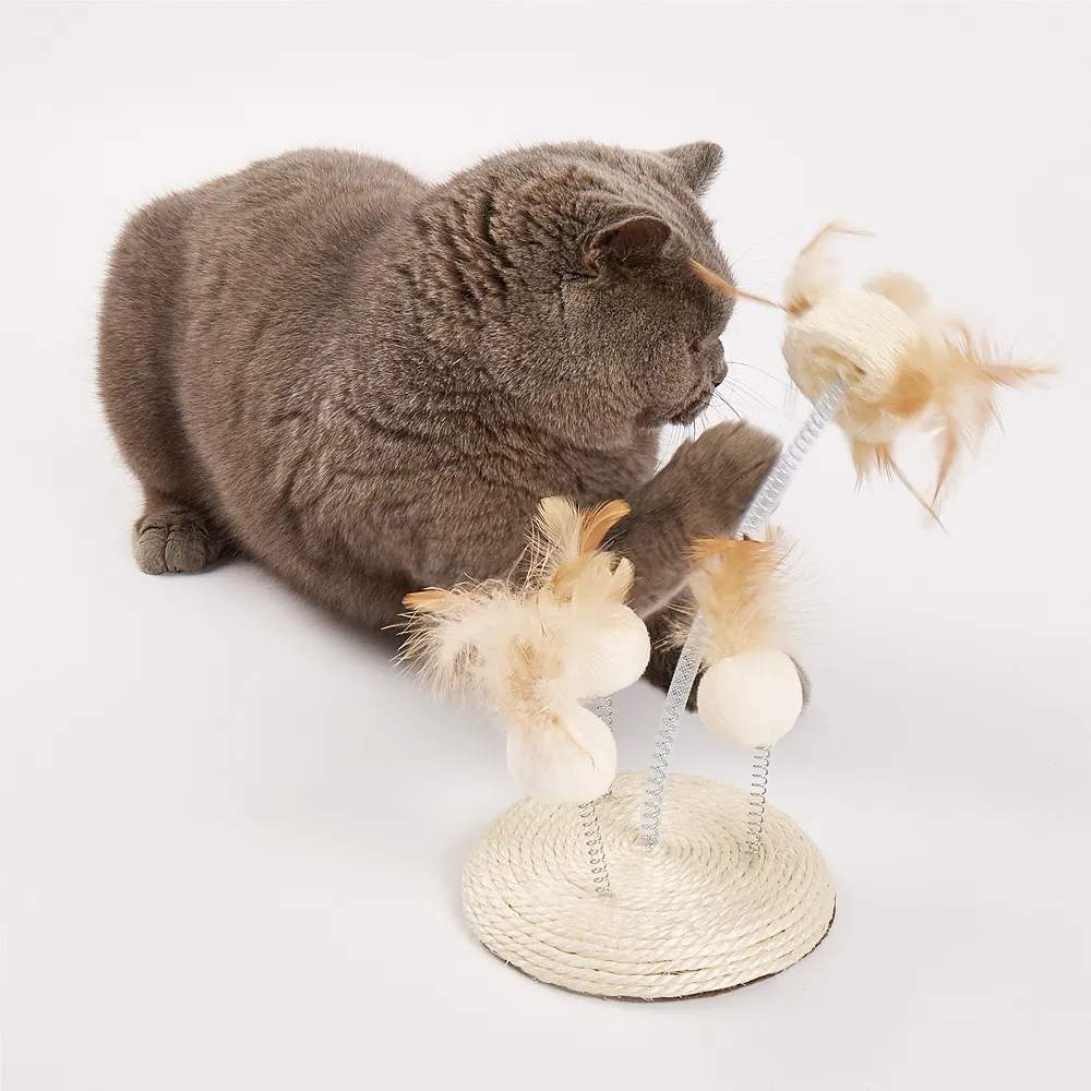 Barkbutler x Fofos Interactive Natural Wobbler Teaser Toy for Cats