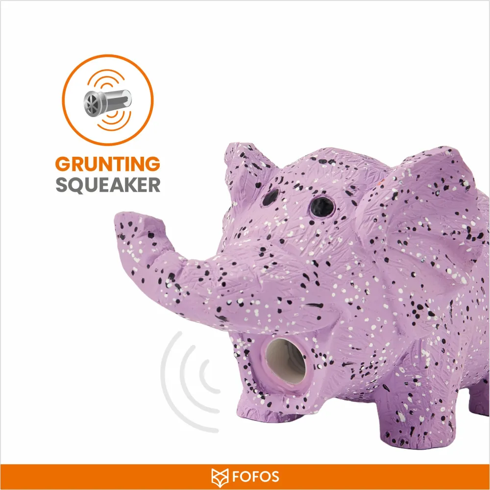 Barkbutler x Fofos Latex Elephant Squeaky Toy for Dogs (Purple)