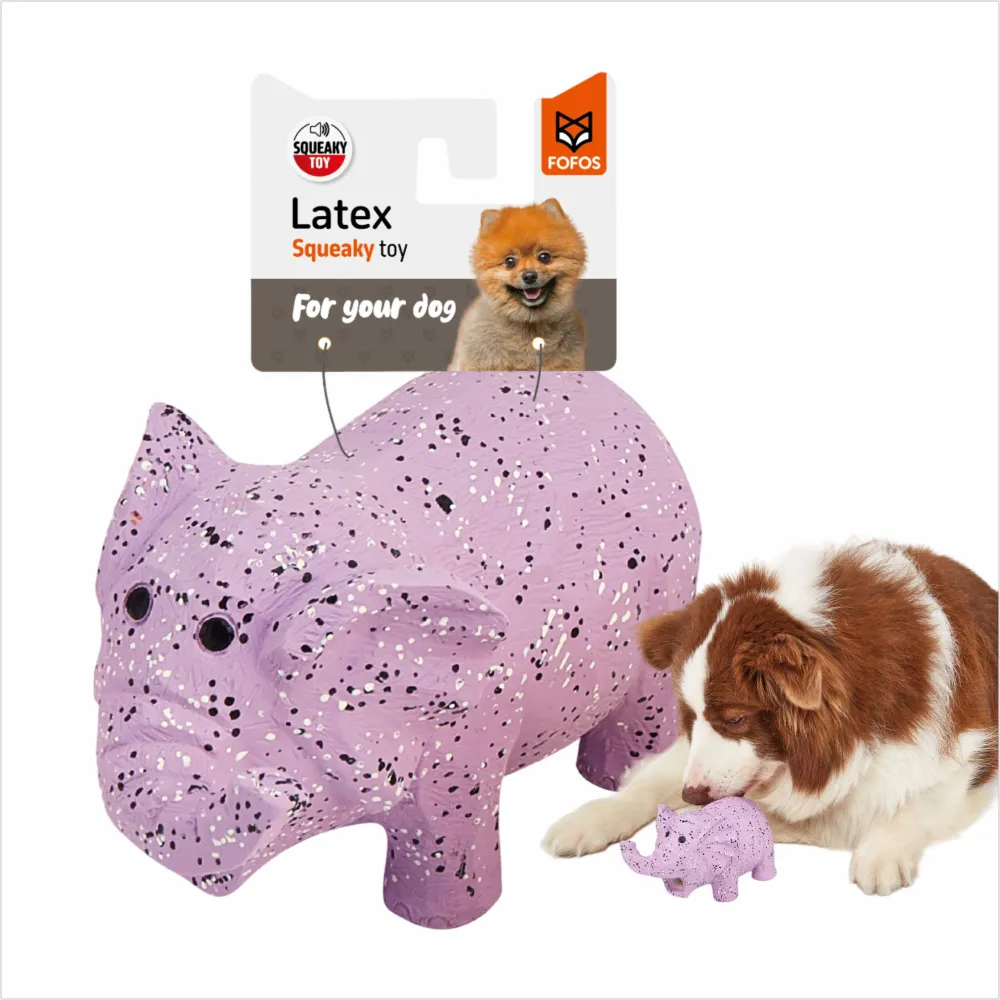 Barkbutler x Fofos Latex Elephant Squeaky Toy for Dogs (Purple)