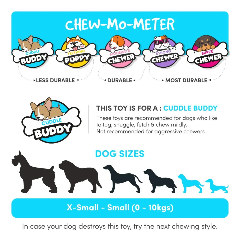 Barkbutler x Fofos Slow Rising Animal Toy Set for Dogs (Grey) | For Soft Chewers