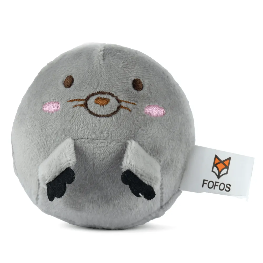 Barkbutler x Fofos Slow Rising Animal Toy Set for Dogs (Grey) | For Soft Chewers