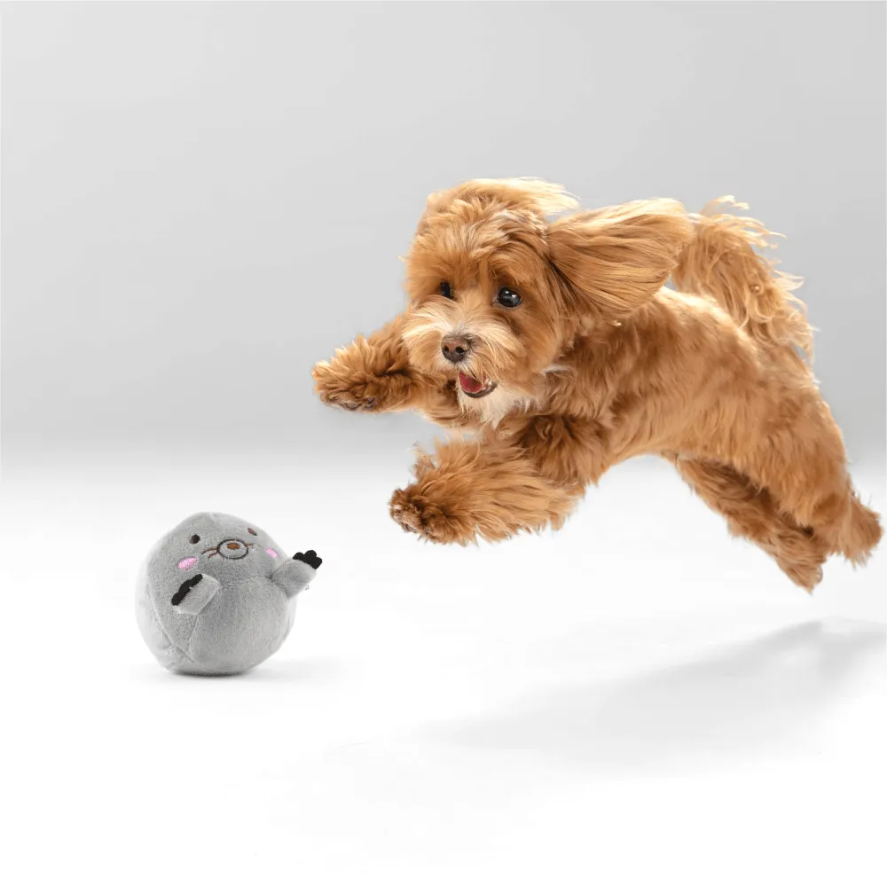 Barkbutler x Fofos Slow Rising Animal Toy Set for Dogs (Grey) | For Soft Chewers
