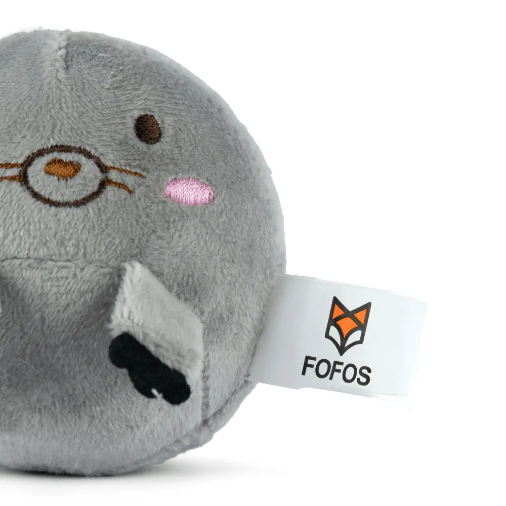 Barkbutler x Fofos Slow Rising Animal Toy Set for Dogs (Grey) | For Soft Chewers