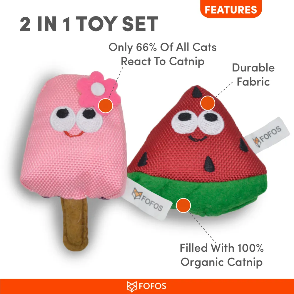 Barkbutler x Fofos Summer Watermelon with Popsicle Toy for Cats
