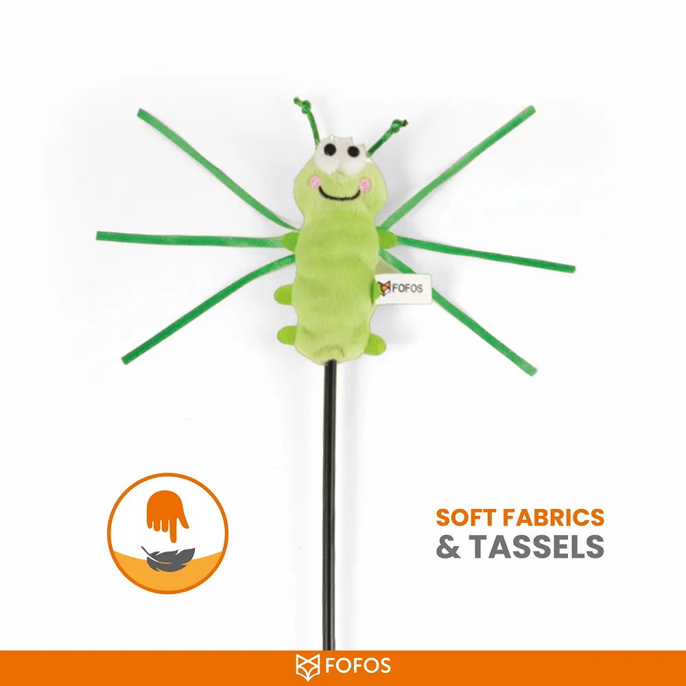Barkbutler x Fofos Wand Moving Caterpillar Teaser Toy for Cats
