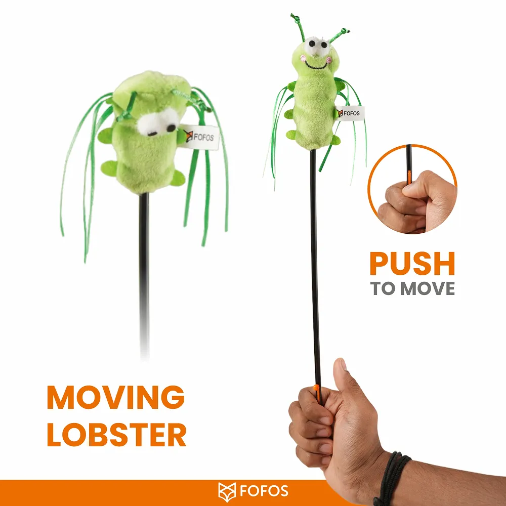 Barkbutler x Fofos Wand Moving Caterpillar Teaser Toy for Cats