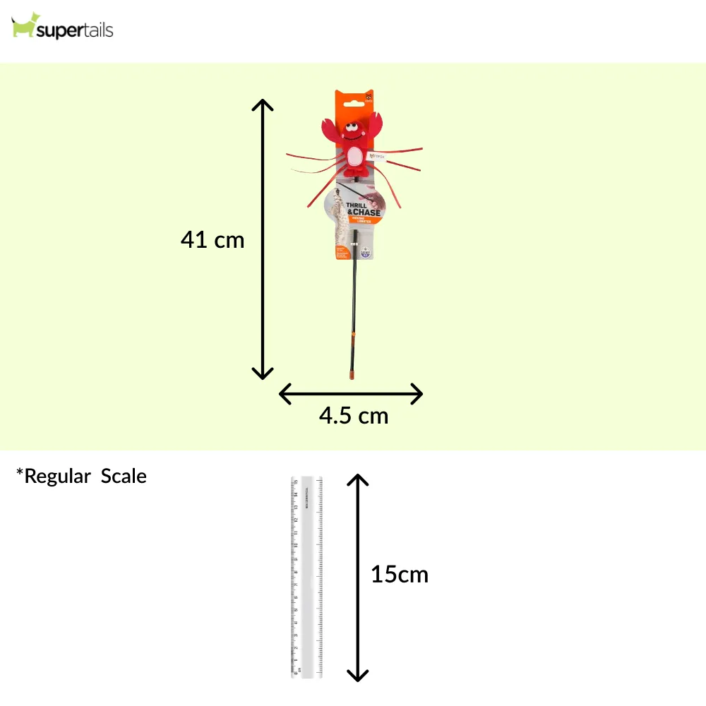 Barkbutler x Fofos Wand Moving Lobster Teaser Toy for Cats