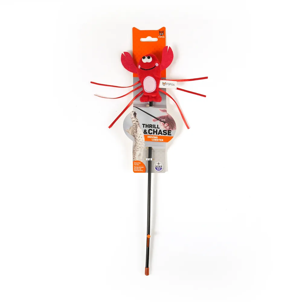Barkbutler x Fofos Wand Moving Lobster Teaser Toy for Cats