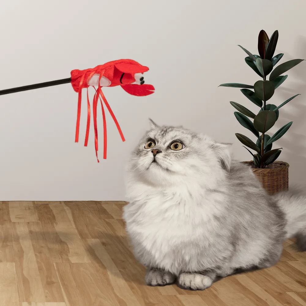 Barkbutler x Fofos Wand Moving Lobster Teaser Toy for Cats