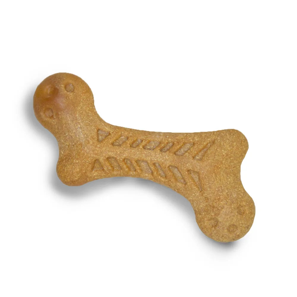 Barkbutler x Fofos Woodplay Bone Toy for Dogs | For Aggressive Chewers (Brown)