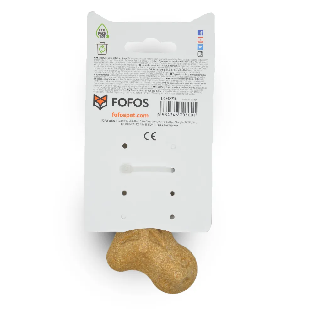 Barkbutler x Fofos Woodplay Bone Toy for Dogs | For Aggressive Chewers (Brown)
