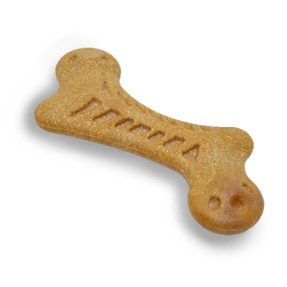 Barkbutler x Fofos Woodplay Bone Toy for Dogs | For Aggressive Chewers (Brown)