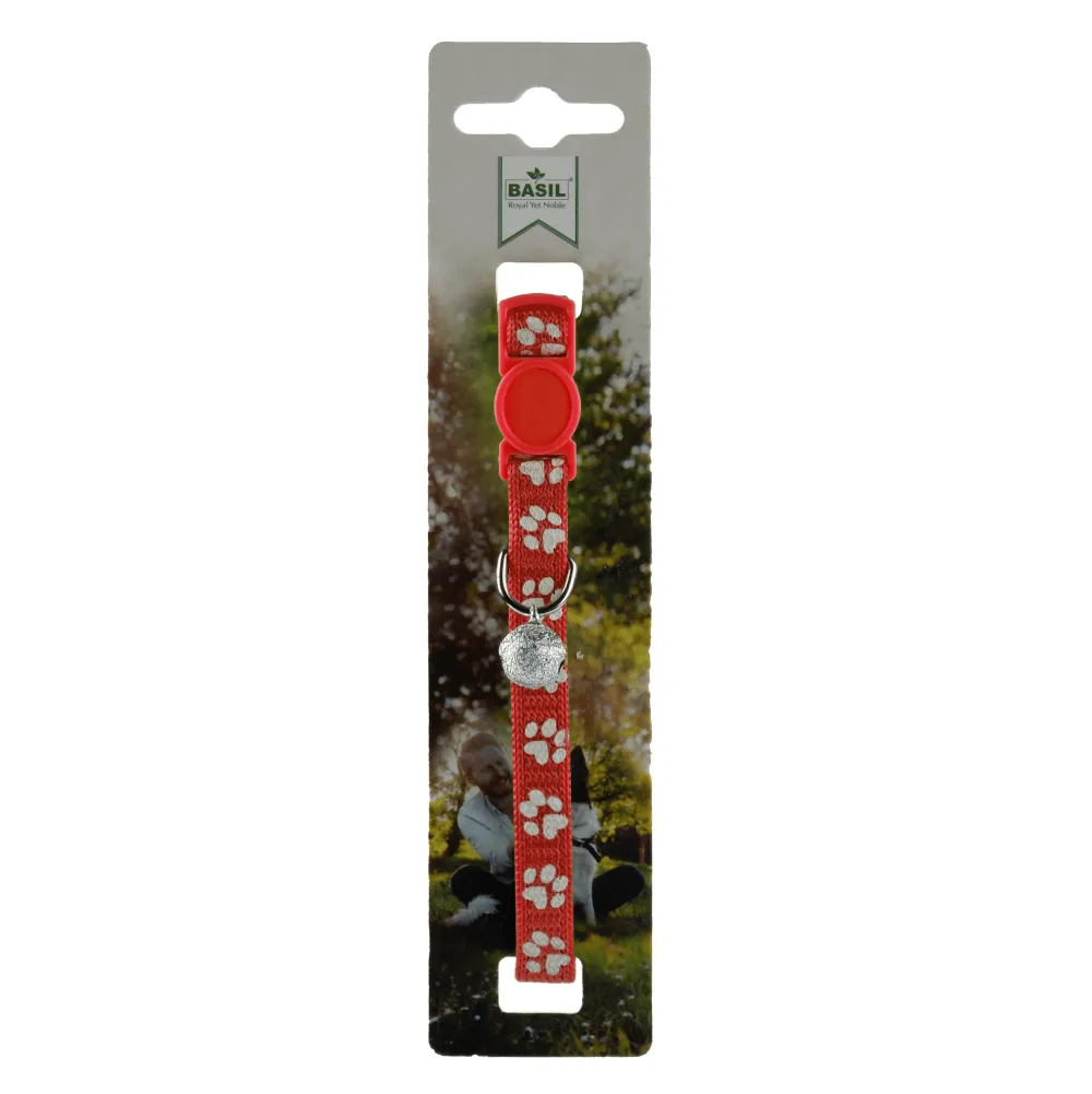 Basil Printed Collar for Cats & Puppies (Red)