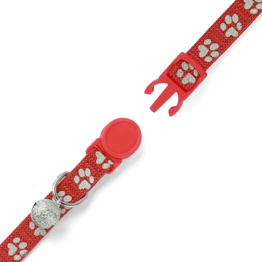 Basil Printed Collar for Cats & Puppies (Red)