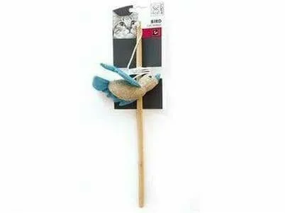 BIRD CAT WAND -  35 CM YELLOW, GREEN, BLUE, PINK Pets Qatar