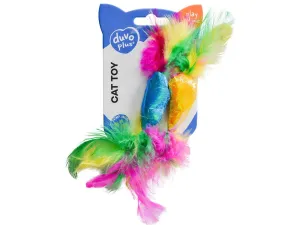 Blinky toys with feathers 2pc - 20x2,5x1cm Multicolour Pets Qatar