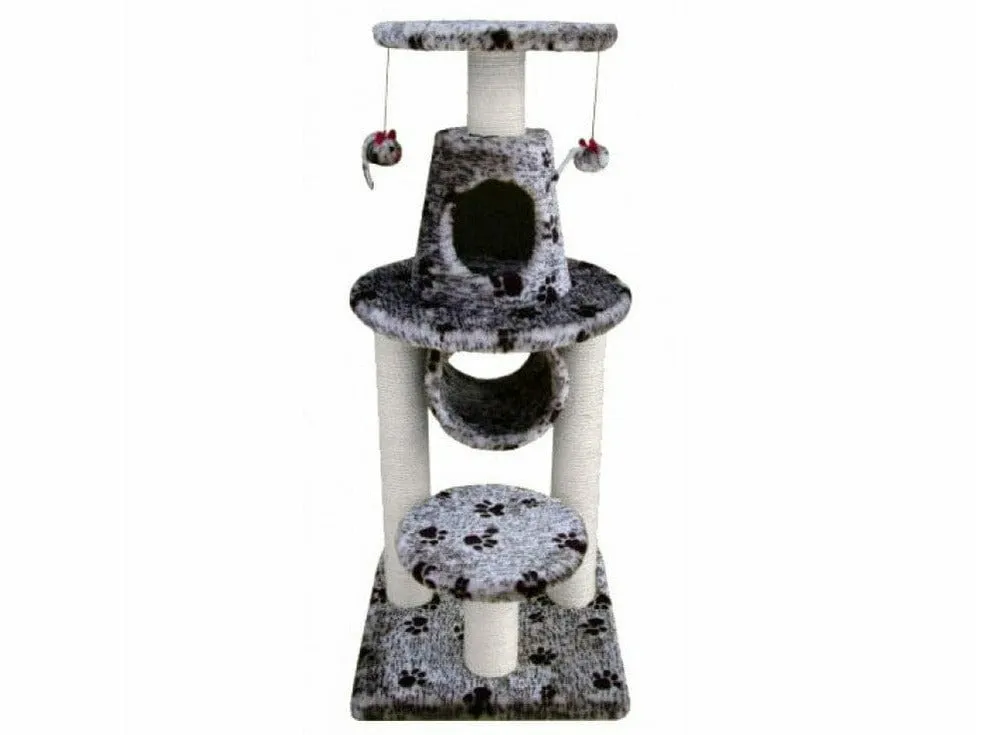BONALTI Cat Play Tower Grey with Paw Print Pets Qatar
