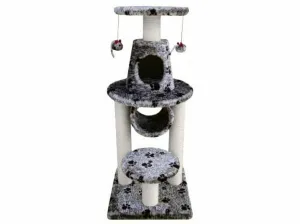 BONALTI Cat Play Tower Grey with Paw Print Pets Qatar
