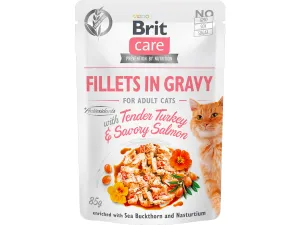 Brit Care Cat Fillets in Gravy with Tender Turkey & Savory Salmon  85 g Pets Qatar