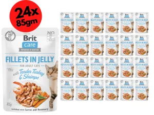 Brit Care Cat Fillets in Jelly with Tender Turkey & Shrimps 24x85g Pets Qatar