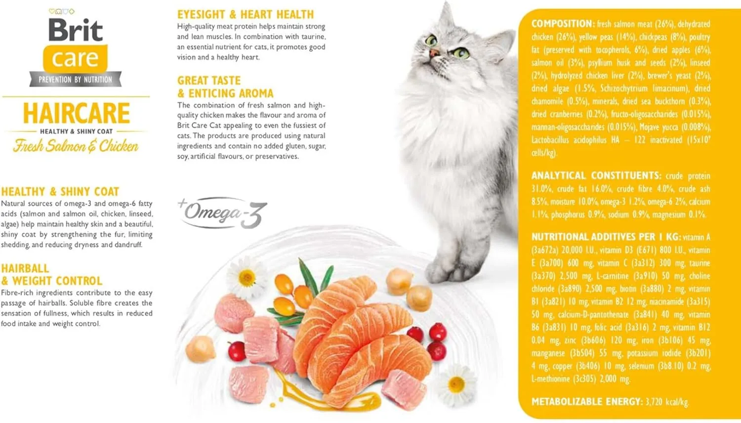 Brit Care Cat Grain-Free Haircare Healthy & Shiny Coat, 2 kg Pets Qatar