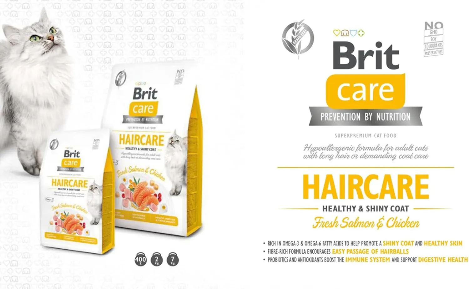 Brit Care Cat Grain-Free Haircare Healthy & Shiny Coat, 2 kg Pets Qatar